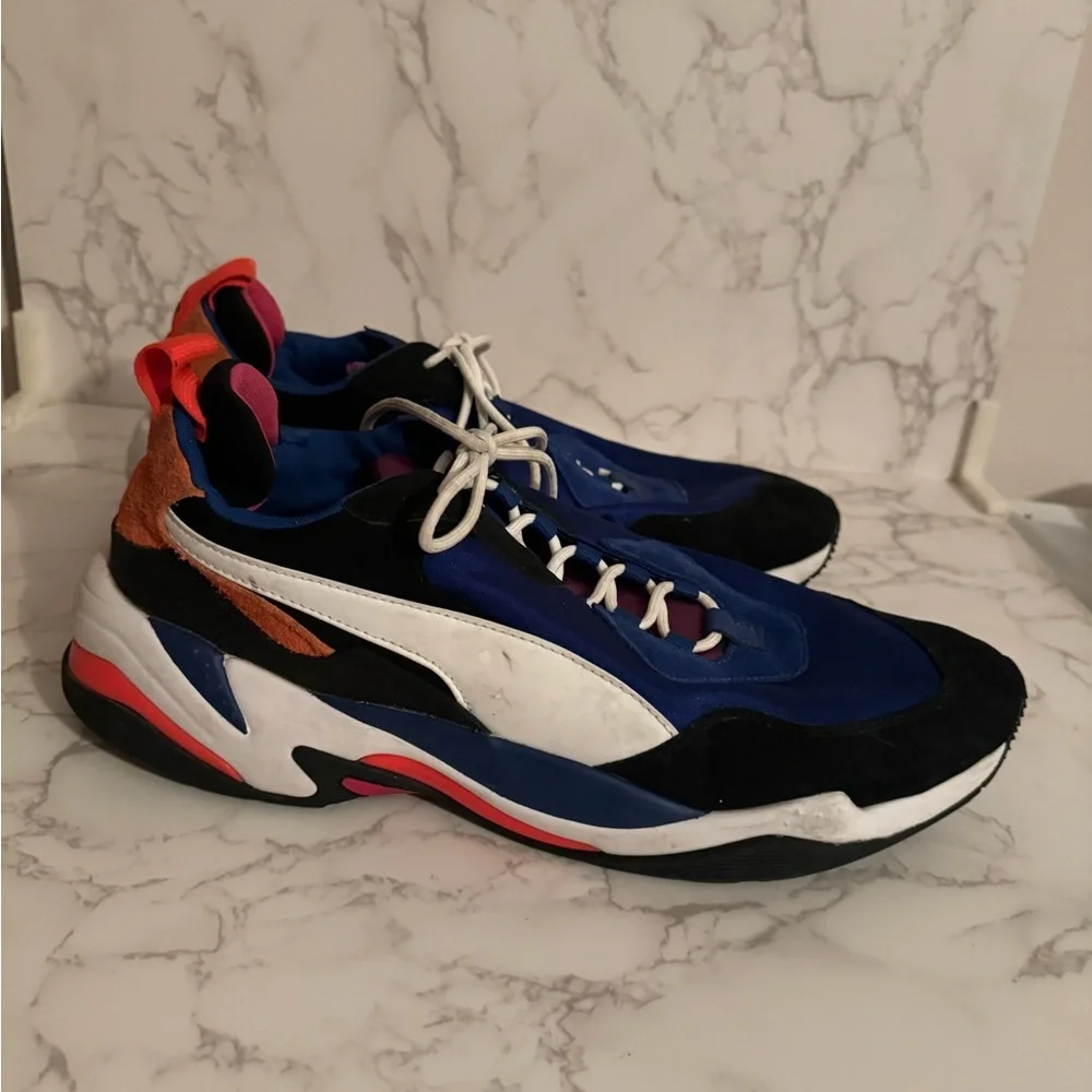 Puma Blue and Black Sneakers with White Accents
